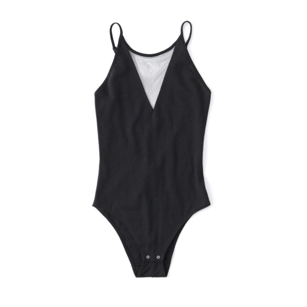 Abercrombie & Fitch Black Mesh Bodysuit
